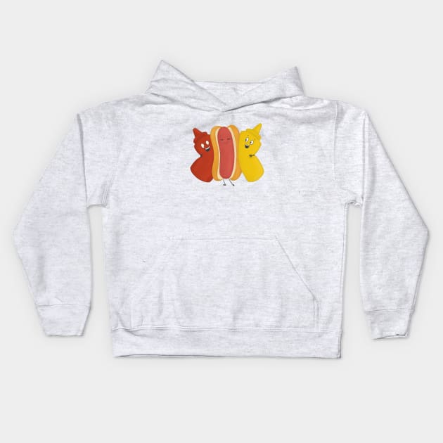 Hot Dog BFFs Kids Hoodie by Carabara Designs